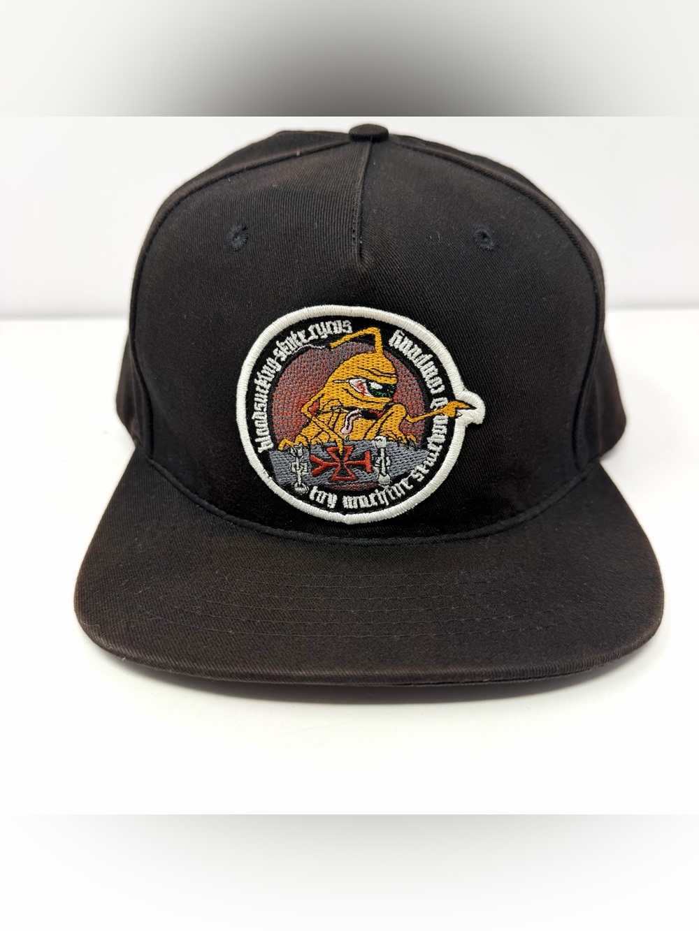 VTG Toy Machine Skate Cycos Sect Hat Snapback Cap Black Faded Ed Templeton Y2K